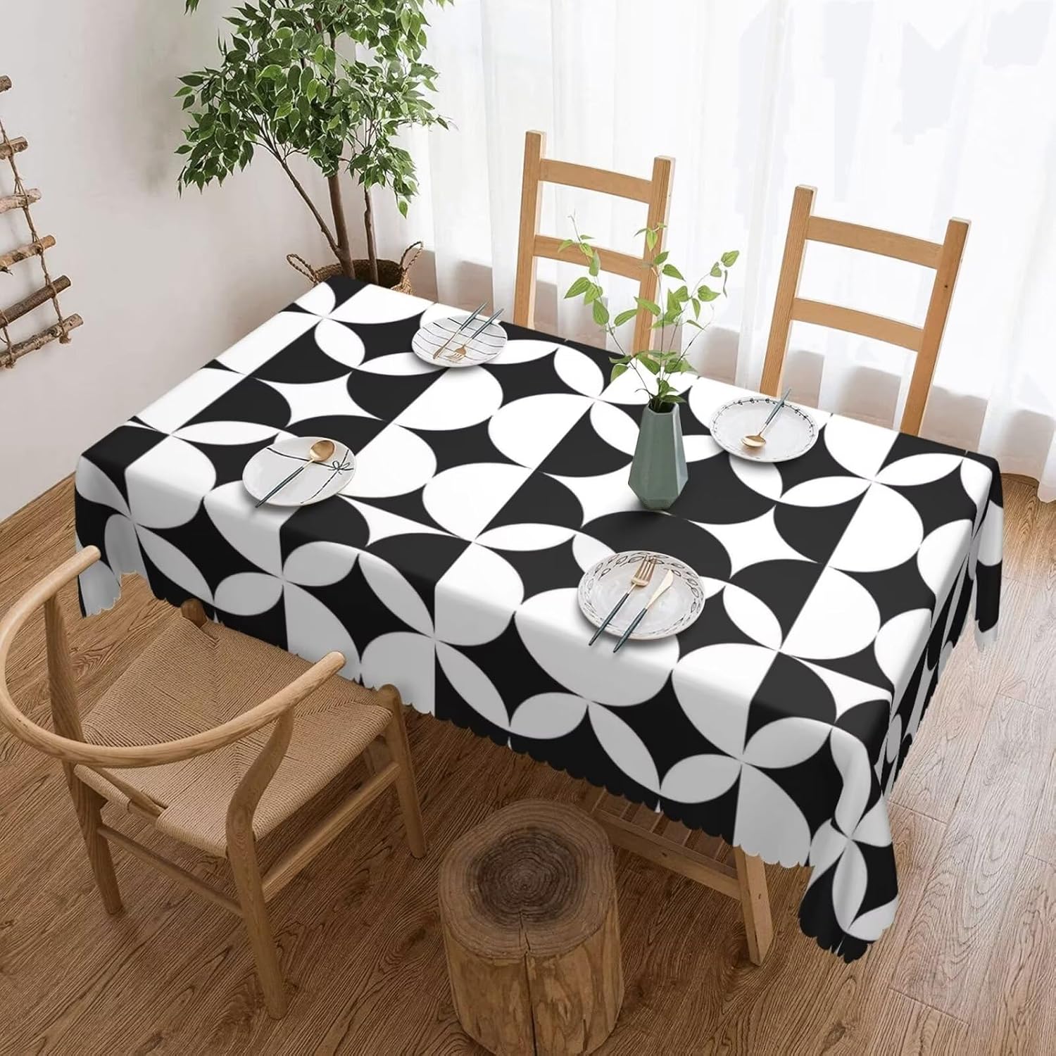 Century Textile & Sewing Supply Online Shopping - Minimalist Mid Century Modern Tablecloth, Premium