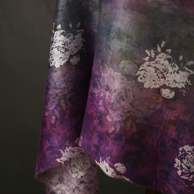 Sewing Tie Dye - Dark Night Purple Tie-Dye Gradient Jacquard