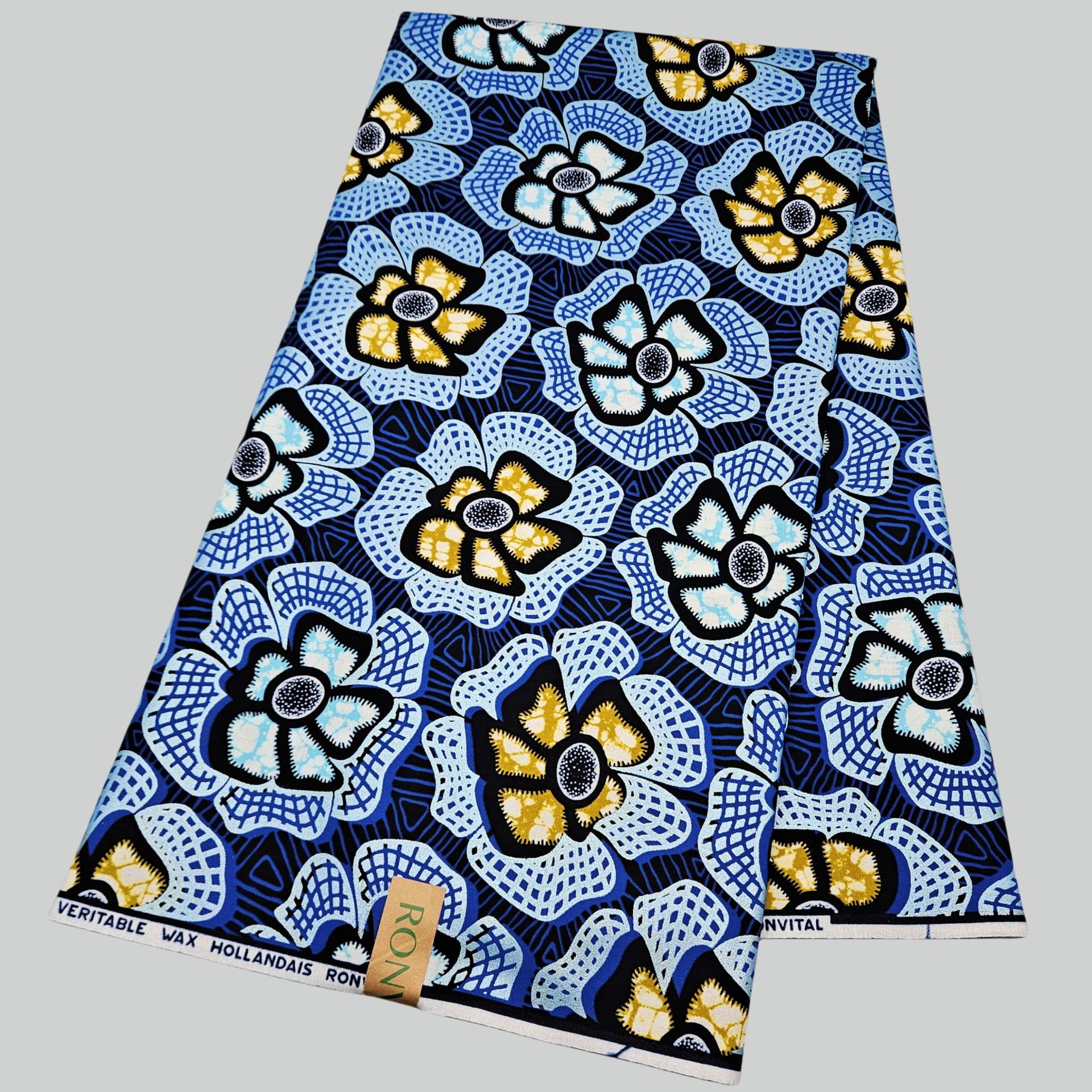 Sewing Batik - 6Yards Long Blue Cotton African Style