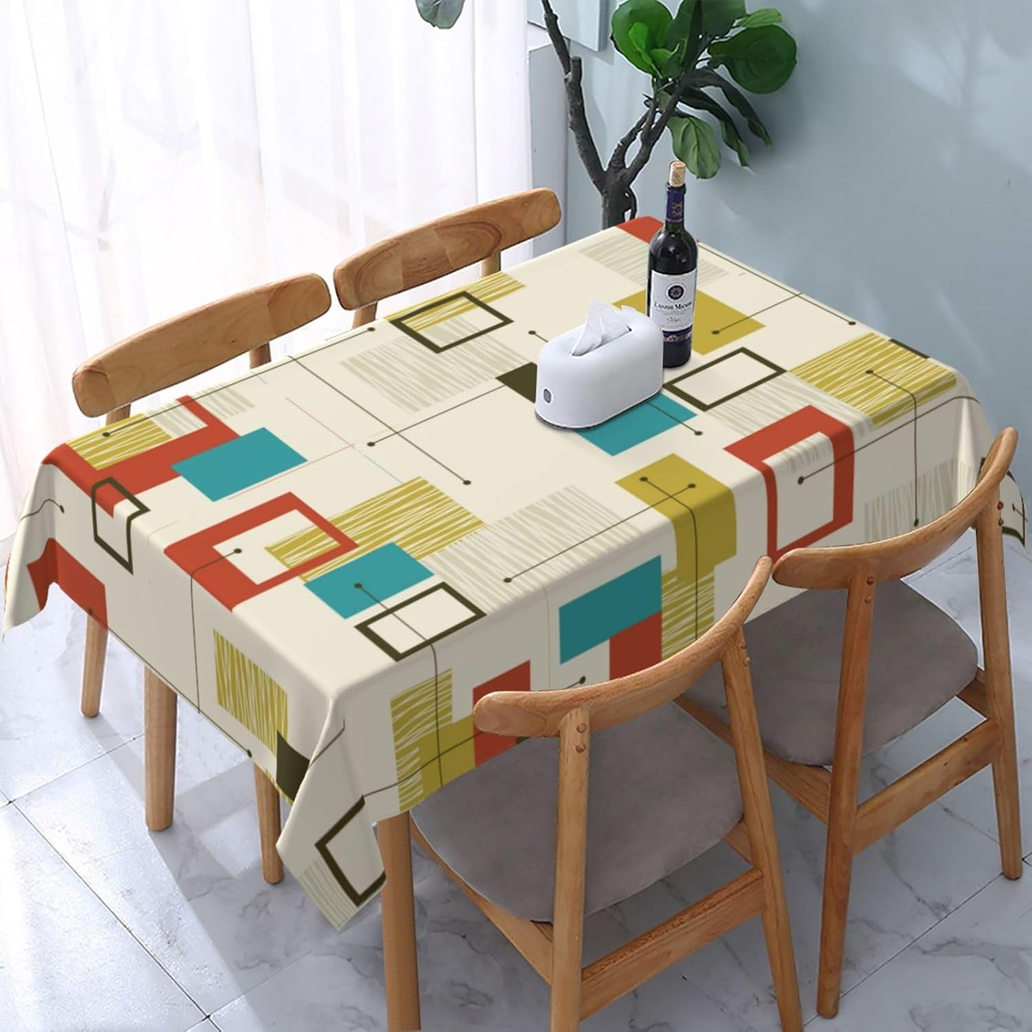 Century Textile & Sewing Supply Online Shopping - Abstract Geometric Mid Century Rectangle Waterproof