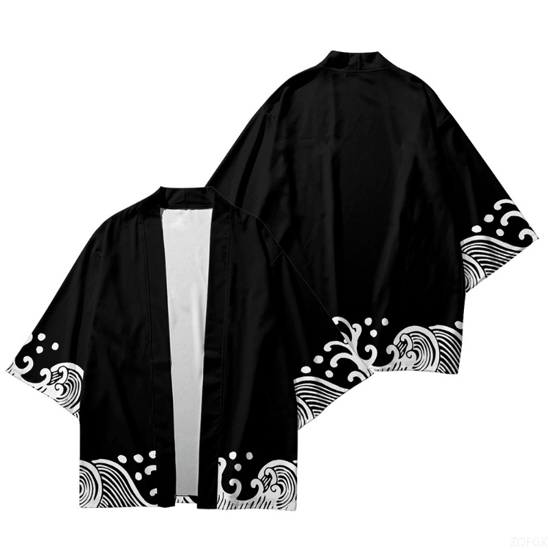 Sewing V - 2025 Summer Style Wave Printed Kimono
