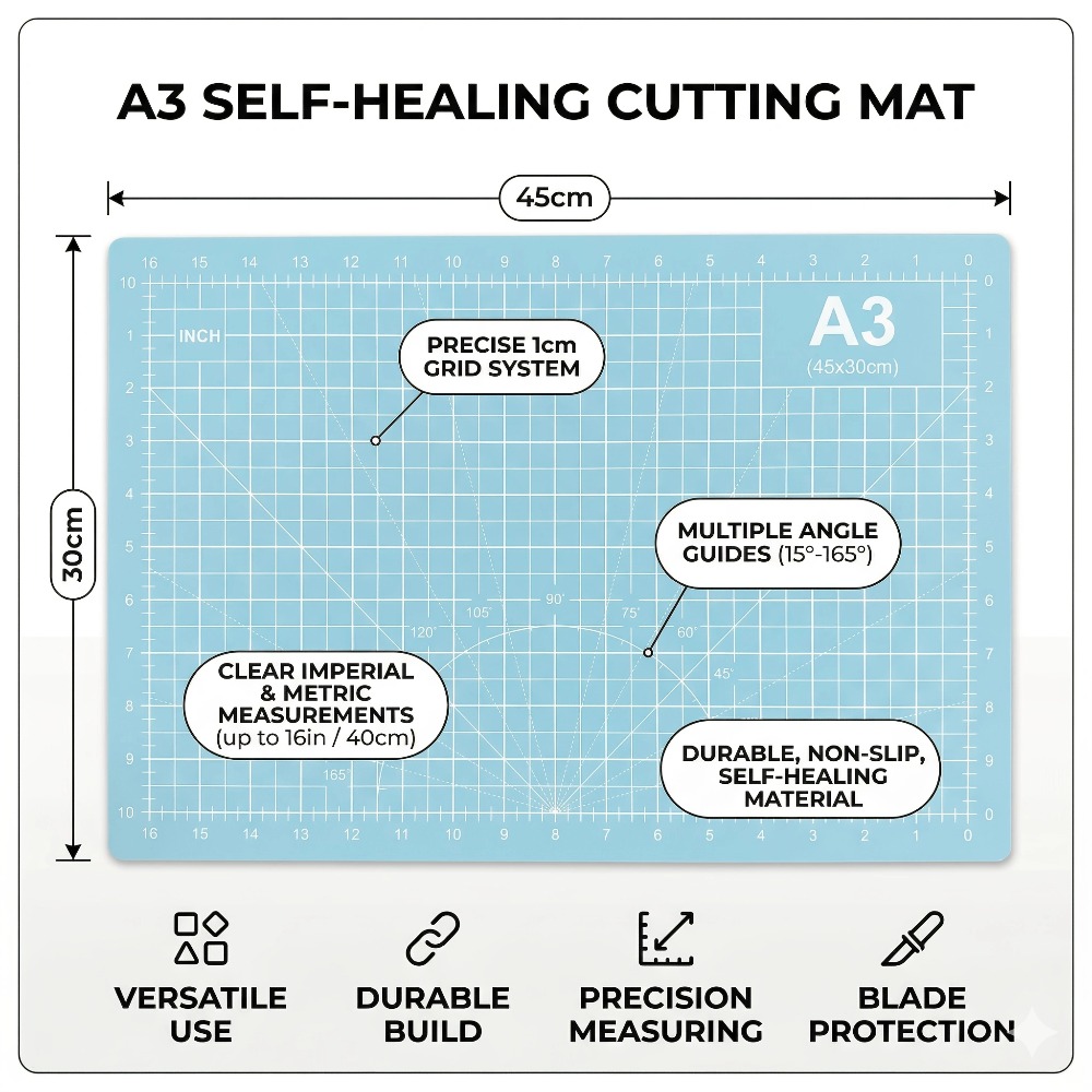 Rotary Cutter Set with A3 Cutt - Quilting Ruler Square incelemesi ve fiyatı
