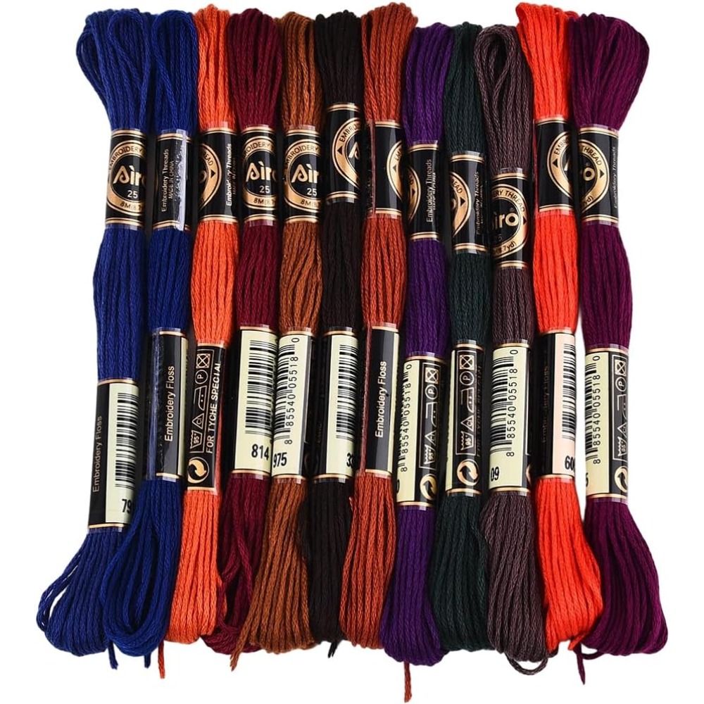 12 Skeins 6 Strands Hand Varie - Embroidery Floss Thread incelemesi ve fiyatı