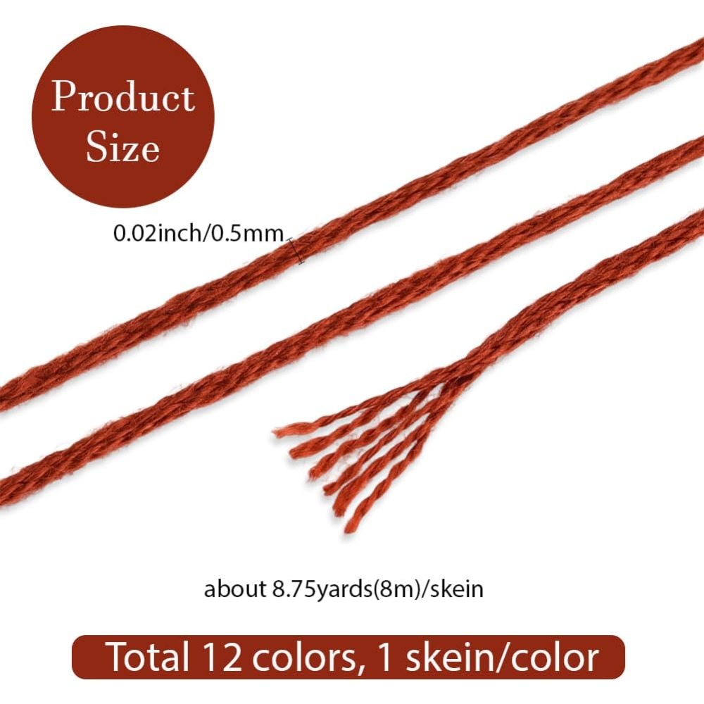 12 Skeins 6 Strands Hand Varie - Embroidery Floss Thread incelemesi ve fiyatı