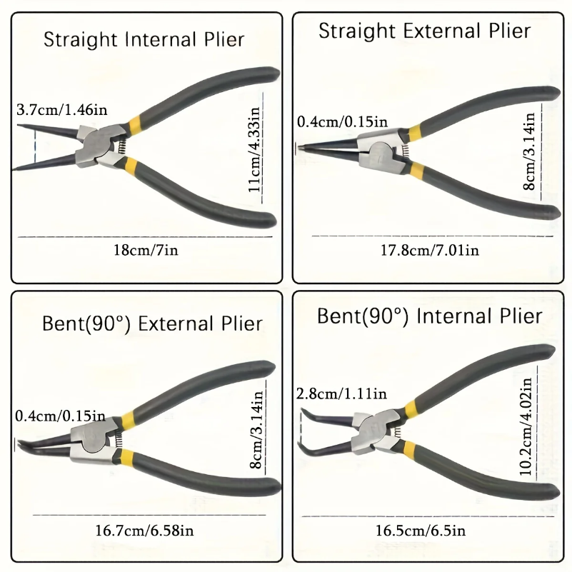 4 Pcs Snap Ring Pliers Set, 7  - Snap Button Plier incelemesi ve fiyatı