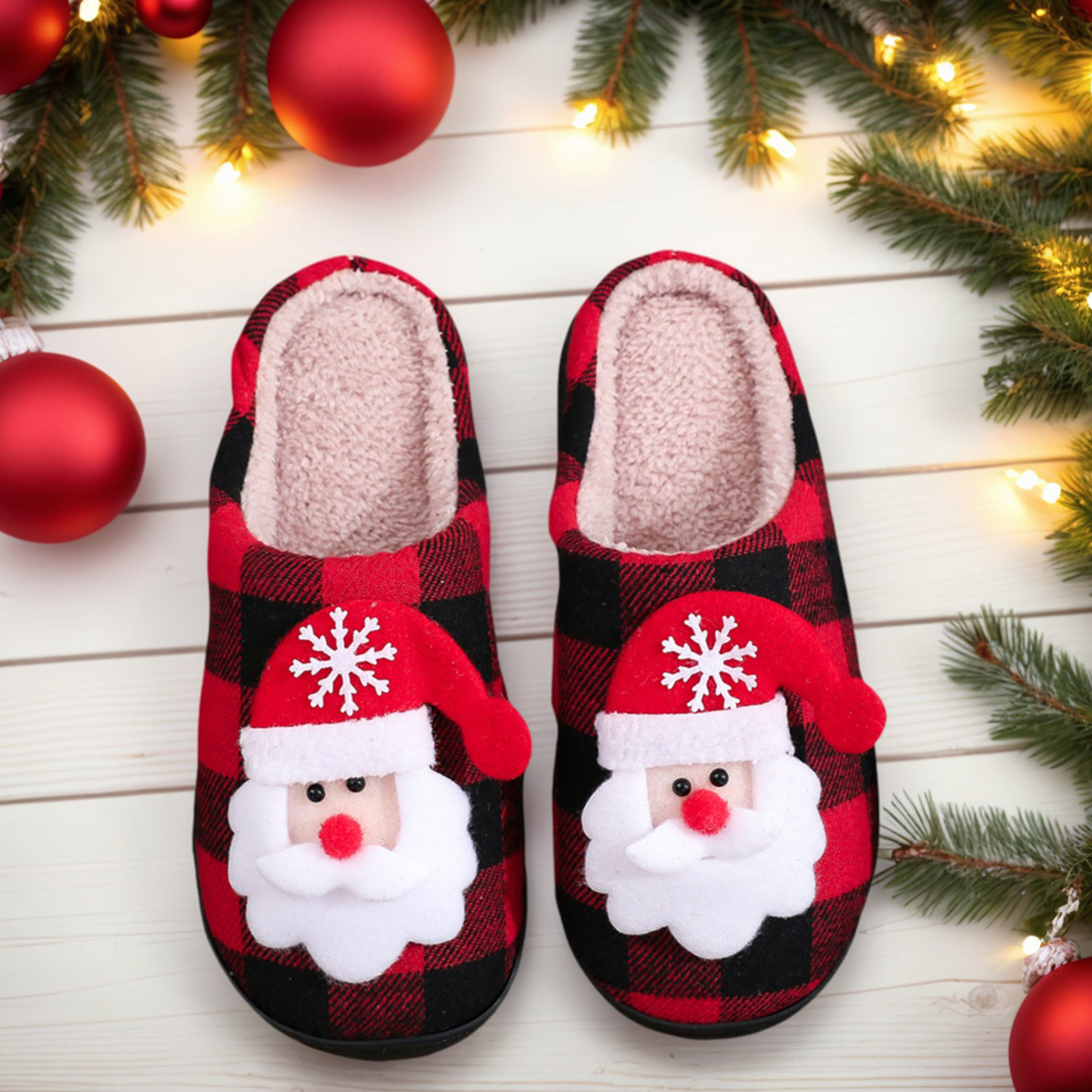 Christmas Couple Fuzzy Slipper - Sewing House incelemesi ve fiyatı