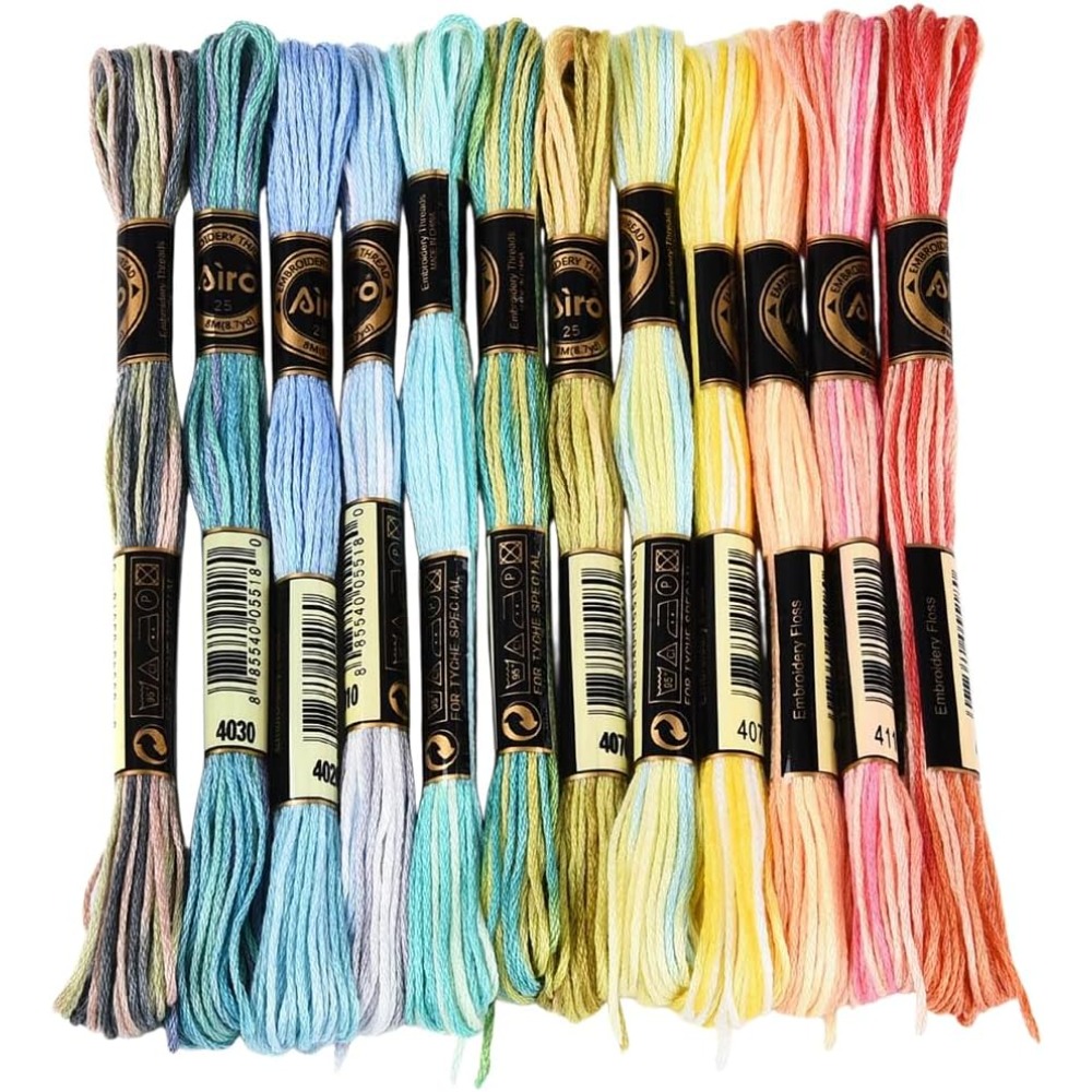 12 Skeins 105 Yards 6 Ply Vari - Embroidery Floss Thread incelemesi ve fiyatı