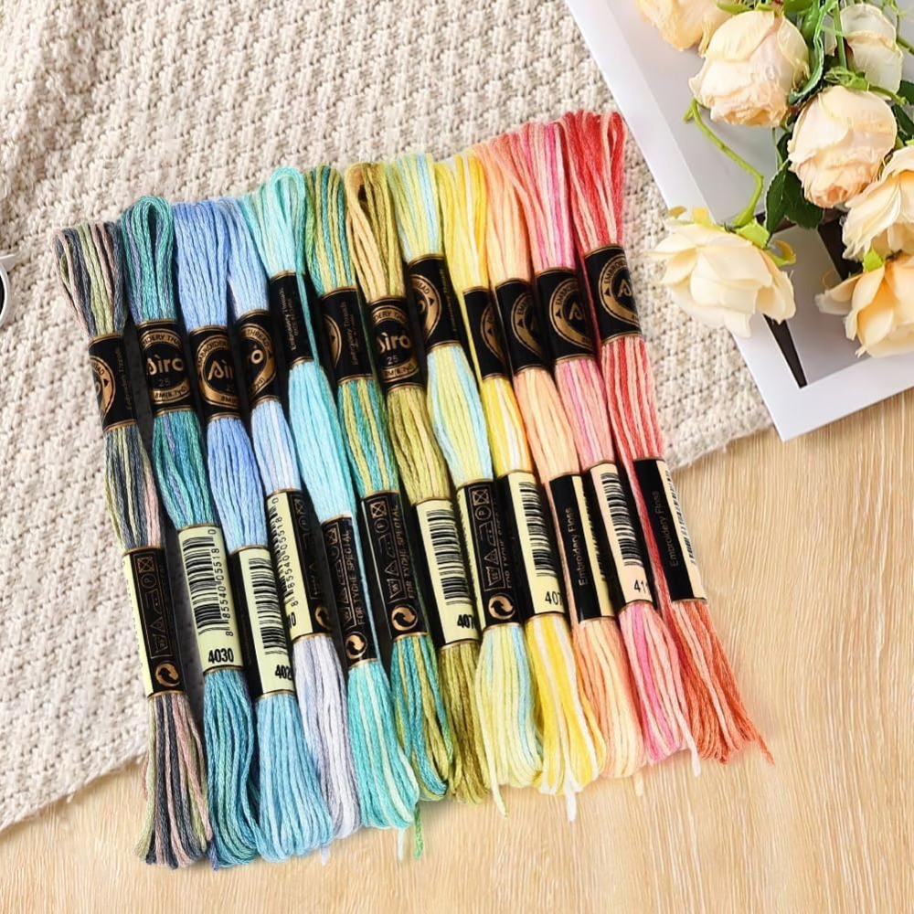 12 Skeins 105 Yards 6 Ply Vari - Embroidery Floss Thread incelemesi ve fiyatı
