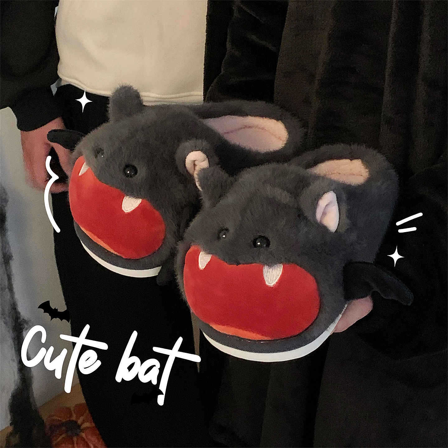 Halloween Bat Plush Slippers W - Sewing House incelemesi ve fiyatı