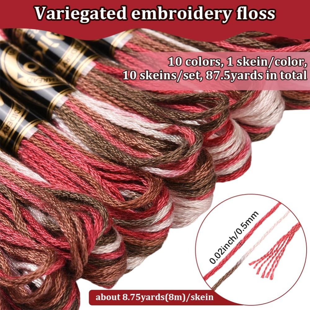 10 Skeins 6 Strands Red Embroi - Embroidery Floss Thread incelemesi ve fiyatı