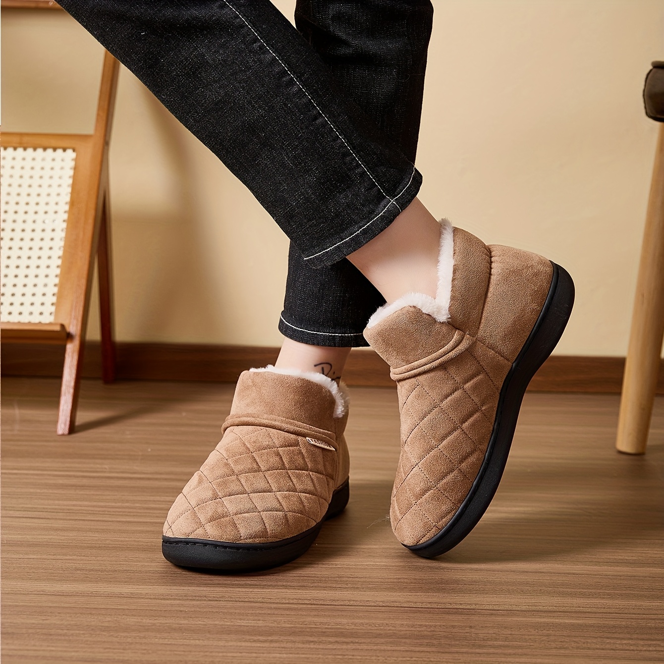 Winter Warm Plush Slippers Men - Sewing House incelemesi ve fiyatı
