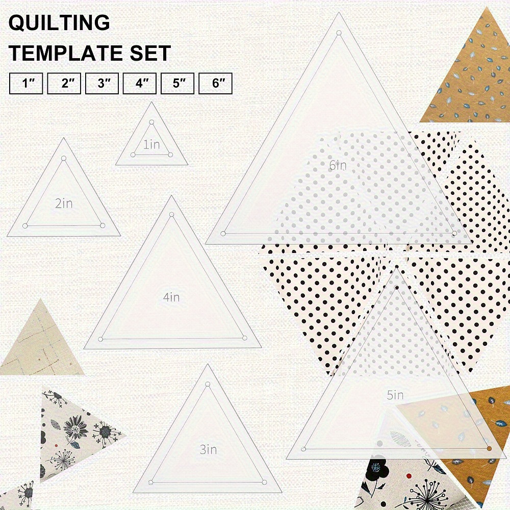6pcs Acrylic Patchwork Triangl - Quilting Ruler Square incelemesi ve fiyatı