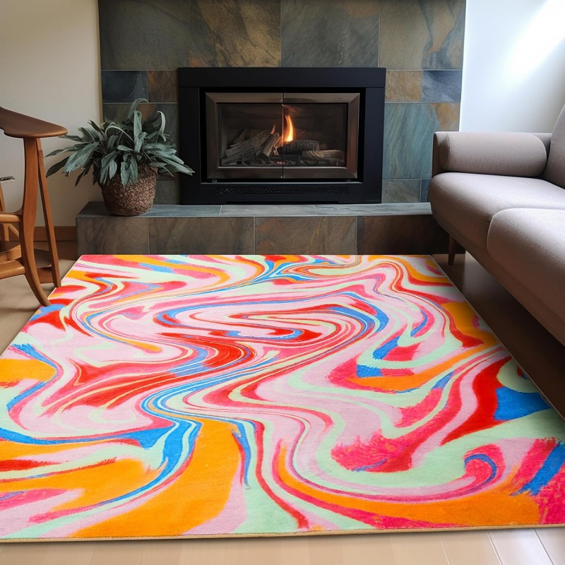 Orange Aesthetic Bedroom Rug V - Century Textile & Sewing Supply Online Shopping incelemesi ve fiyatı