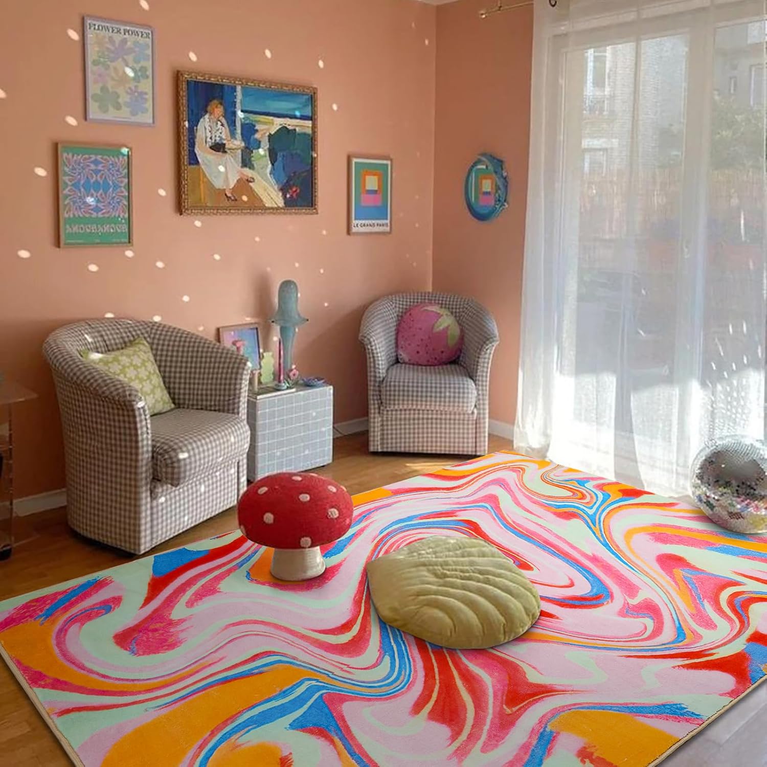 Orange Aesthetic Bedroom Rug V - Century Textile & Sewing Supply Online Shopping incelemesi ve fiyatı