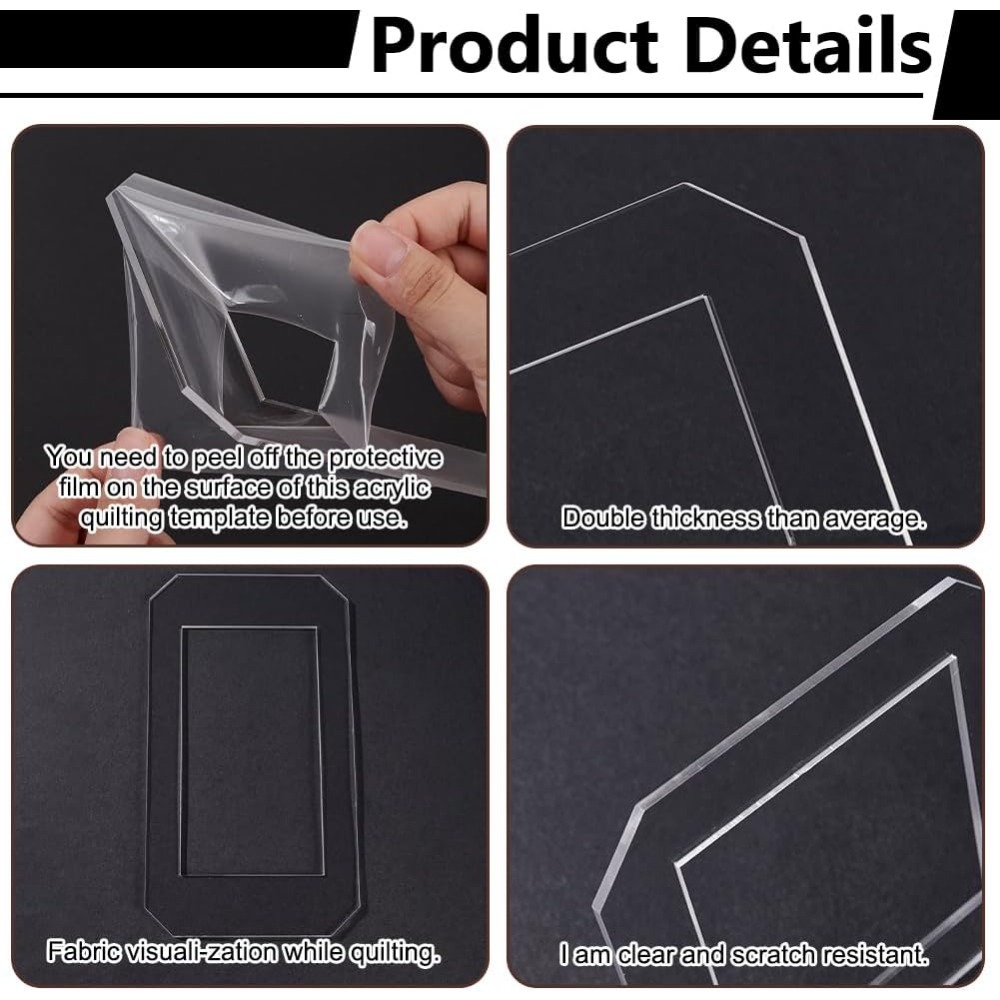 2 Sets Quilting Template Clear - Quilting Ruler Square incelemesi ve fiyatı