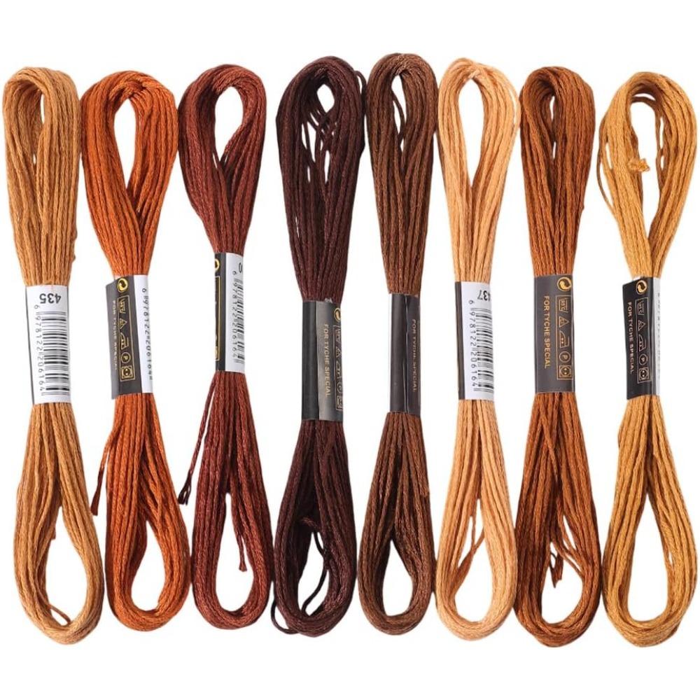 8 Skeins 6 Strands Brown Embro - Embroidery Floss Thread incelemesi ve fiyatı