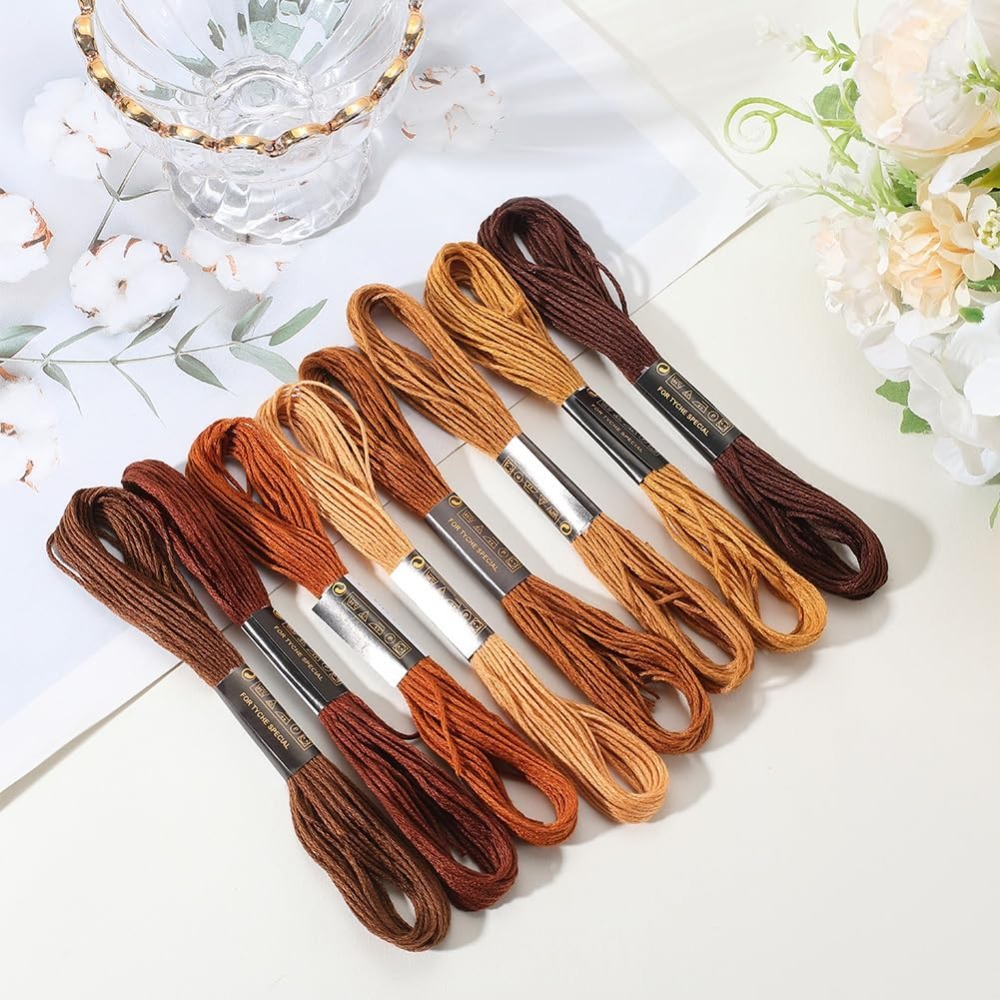 8 Skeins 6 Strands Brown Embro - Embroidery Floss Thread incelemesi ve fiyatı
