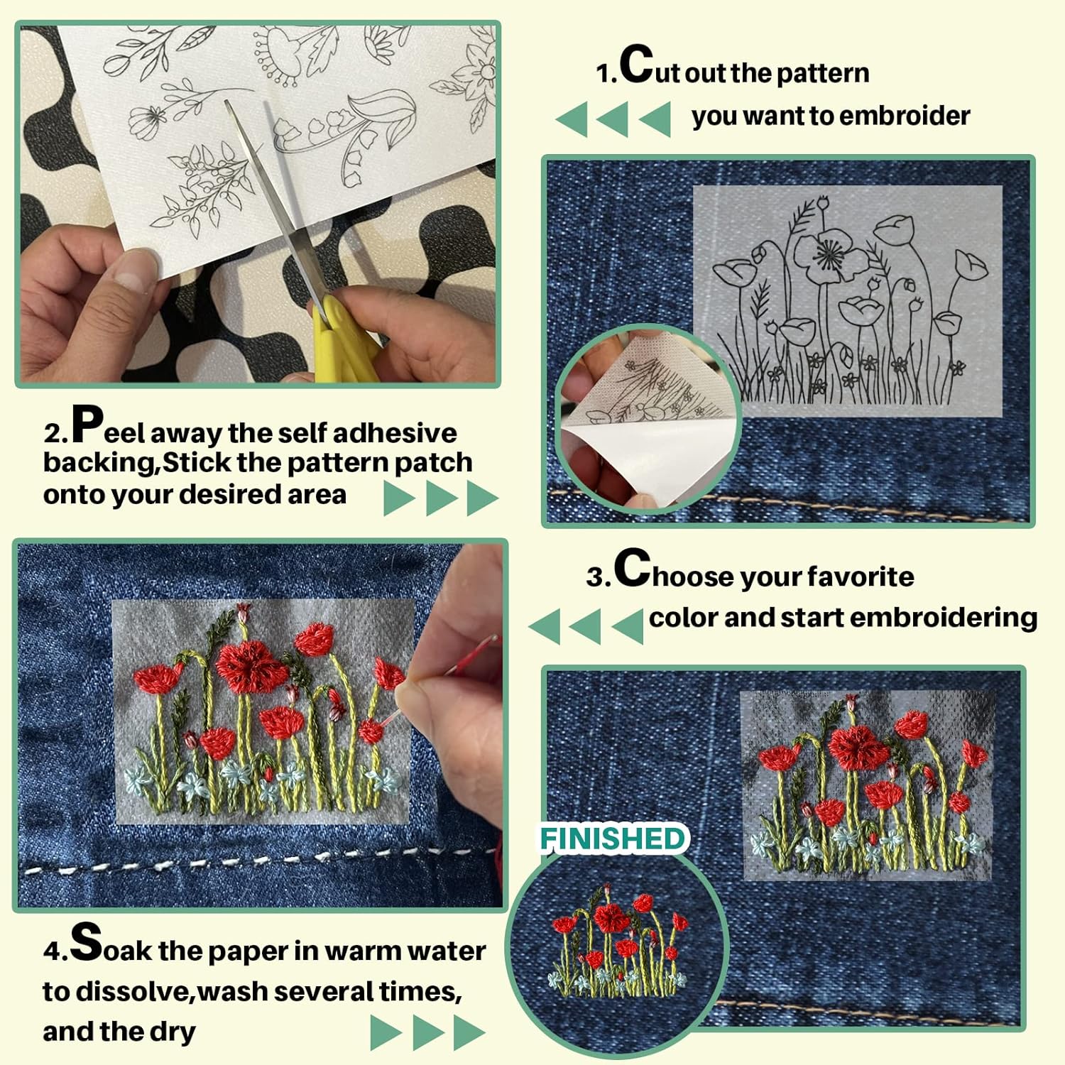 72Pcs Water Soluble Stabilizer - Textile Sewing Patterns incelemesi ve fiyatı