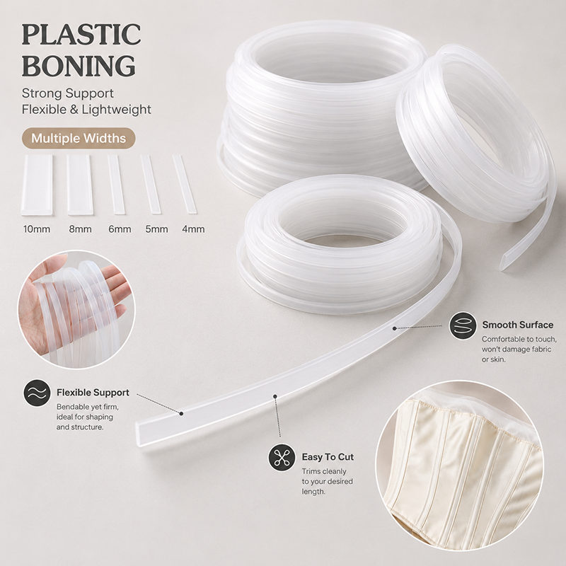 30Meters 4-12mm Clear PP Plast - Textile Sewing Support incelemesi ve fiyatı
