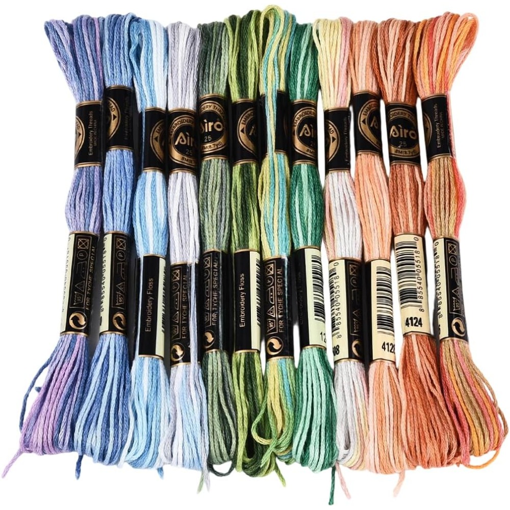 12 Skeins 105 Yards Cross Stit - Embroidery Floss Thread incelemesi ve fiyatı