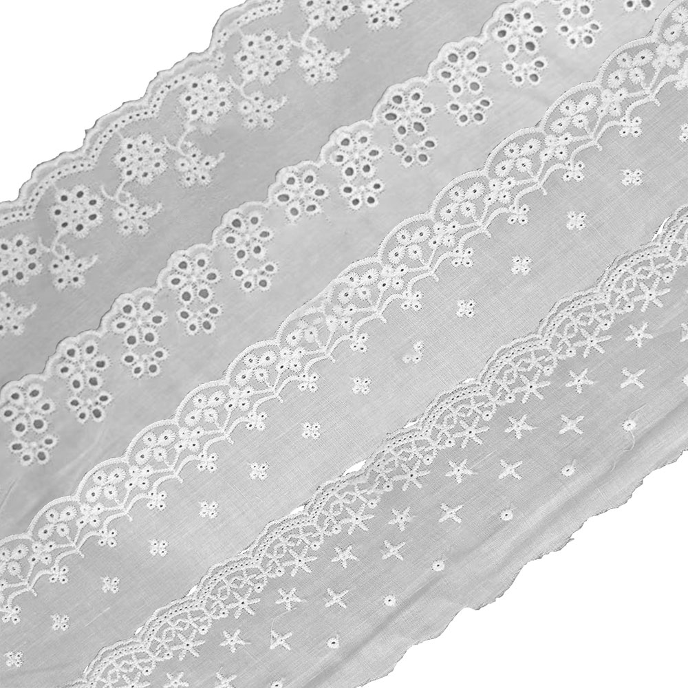 Embroidery White Lace Fabric C - Sewing Eyelet Fabric incelemesi ve fiyatı