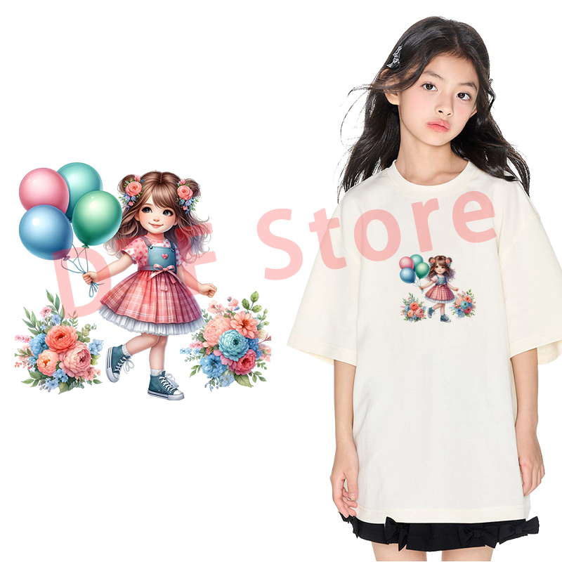 Cute balloon girl DTF heat tra - Iron On Patch incelemesi ve fiyatı