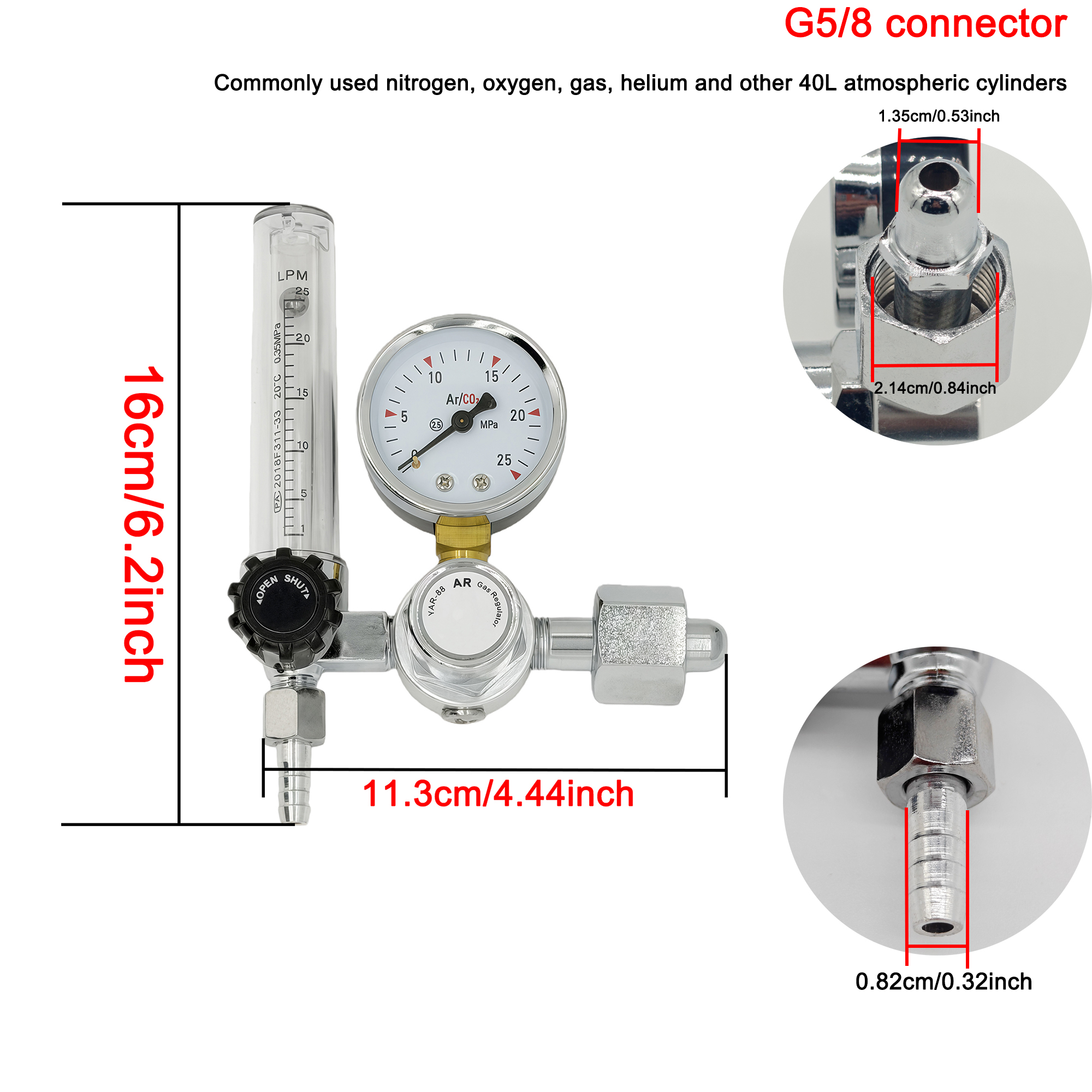 NEW Argon Regulator 0-25Mpa Ar - Seam Gauge Metal incelemesi ve fiyatı