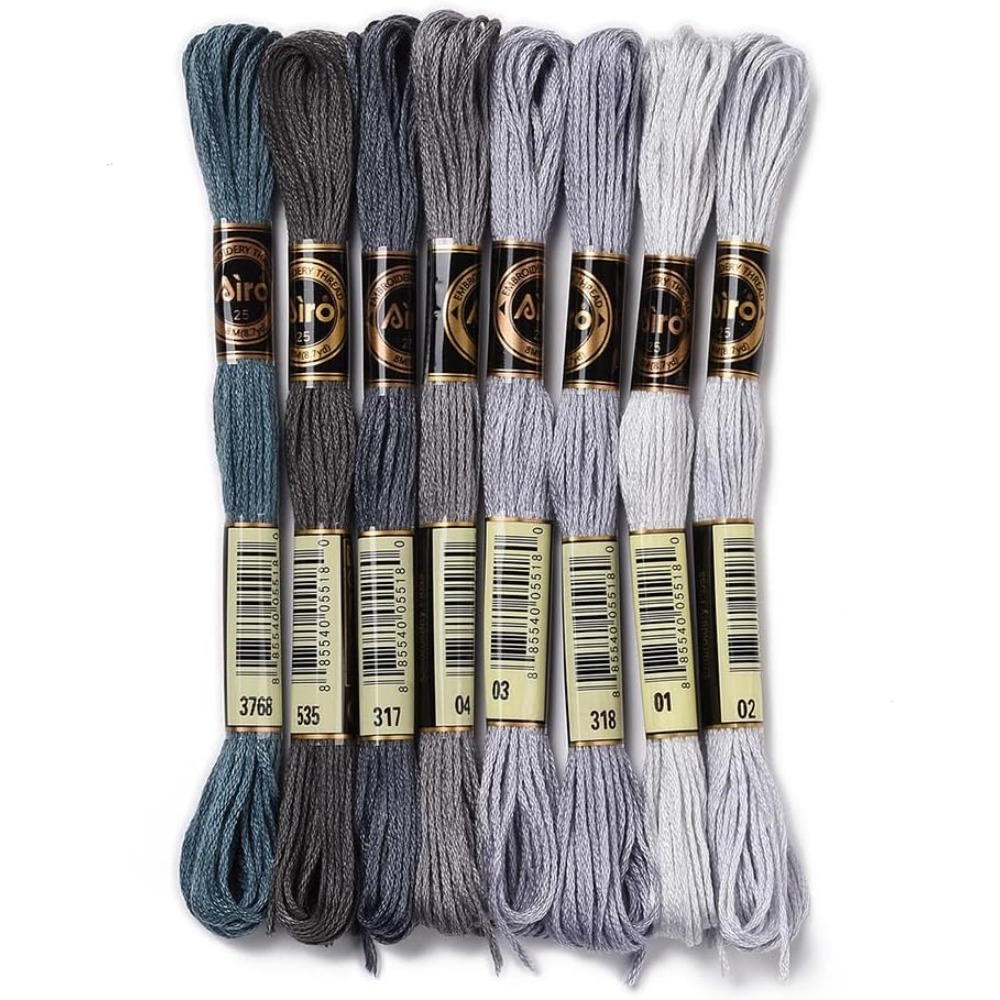 8 Skeins 70 Yards Grey Friends - Embroidery Floss Thread incelemesi ve fiyatı