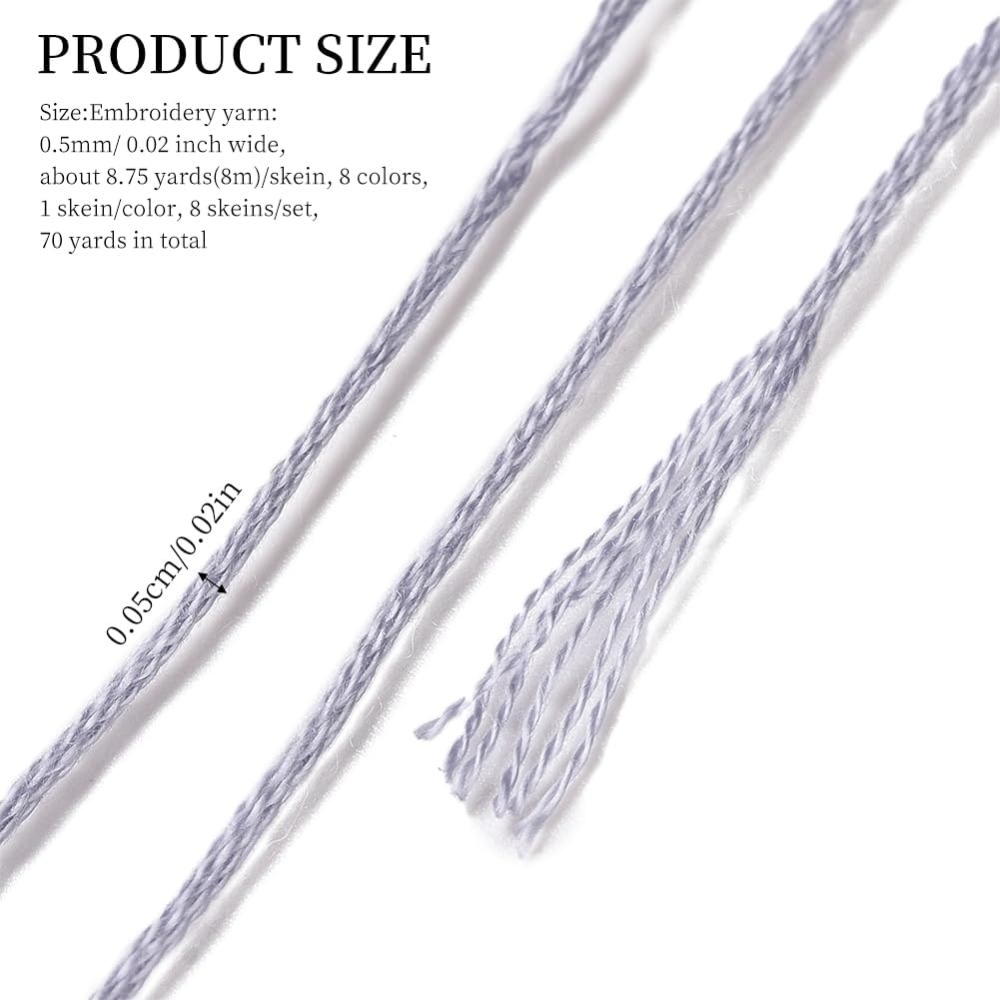 8 Skeins 70 Yards Grey Friends - Embroidery Floss Thread incelemesi ve fiyatı