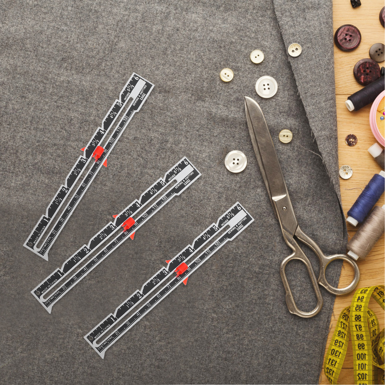 12Pcs Seam Gauge Ruler Set Pre - Sewing Knit incelemesi ve fiyatı