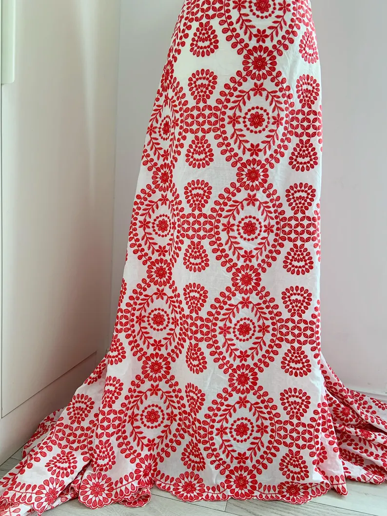 Off white Cotton Eyelet Lace F - Sewing Eyelet Fabric incelemesi ve fiyatı