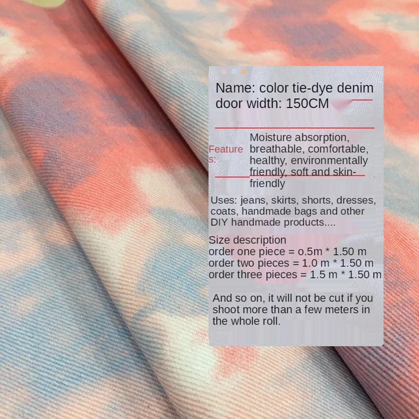 Color Tie Dye Washed Denim Fab - Sewing Tie Dye incelemesi ve fiyatı