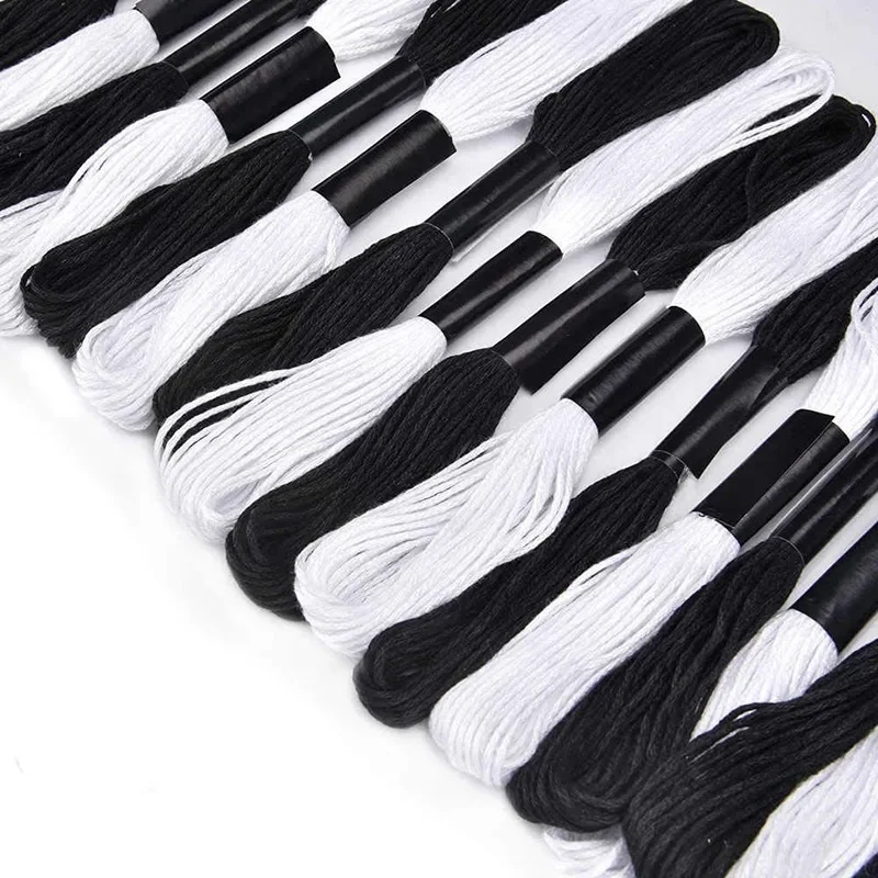 24PCS Black White Cross Stitch - Embroidery Floss Thread incelemesi ve fiyatı