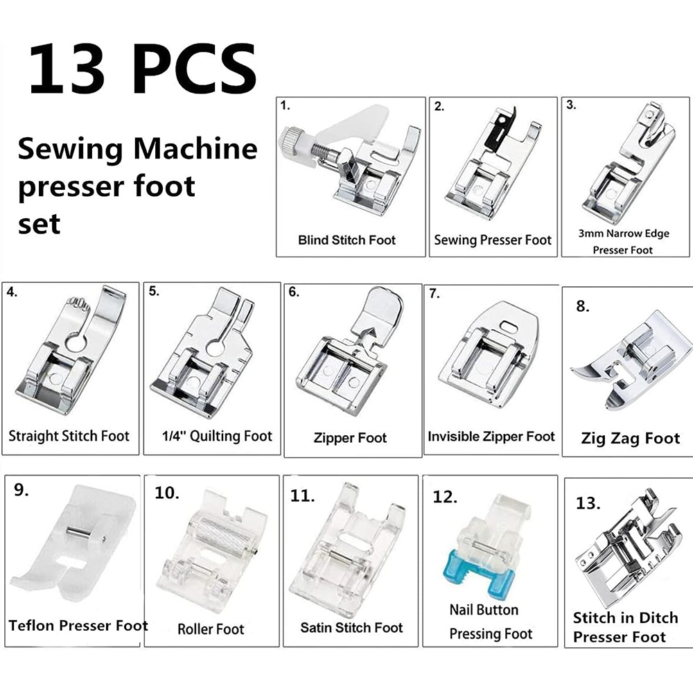 13 PCS/Box Presser Foot Set Ro - Zipper Foot Presser incelemesi ve fiyatı