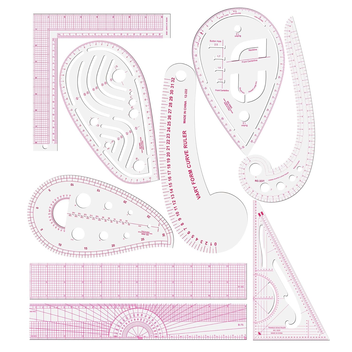 9 Pcs Clear PVC Sewing Ruler S - Quilting Ruler Square incelemesi ve fiyatı