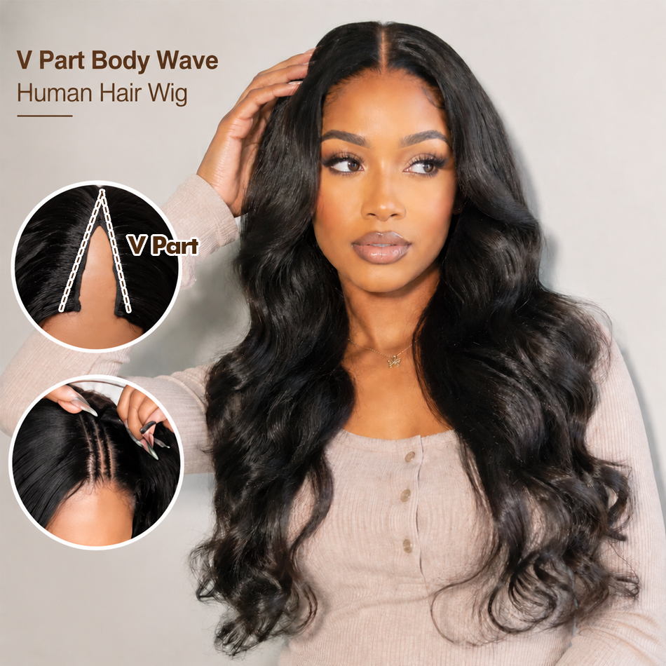 V Part Wig Human Hair Body Wav - Sewing V incelemesi ve fiyatı