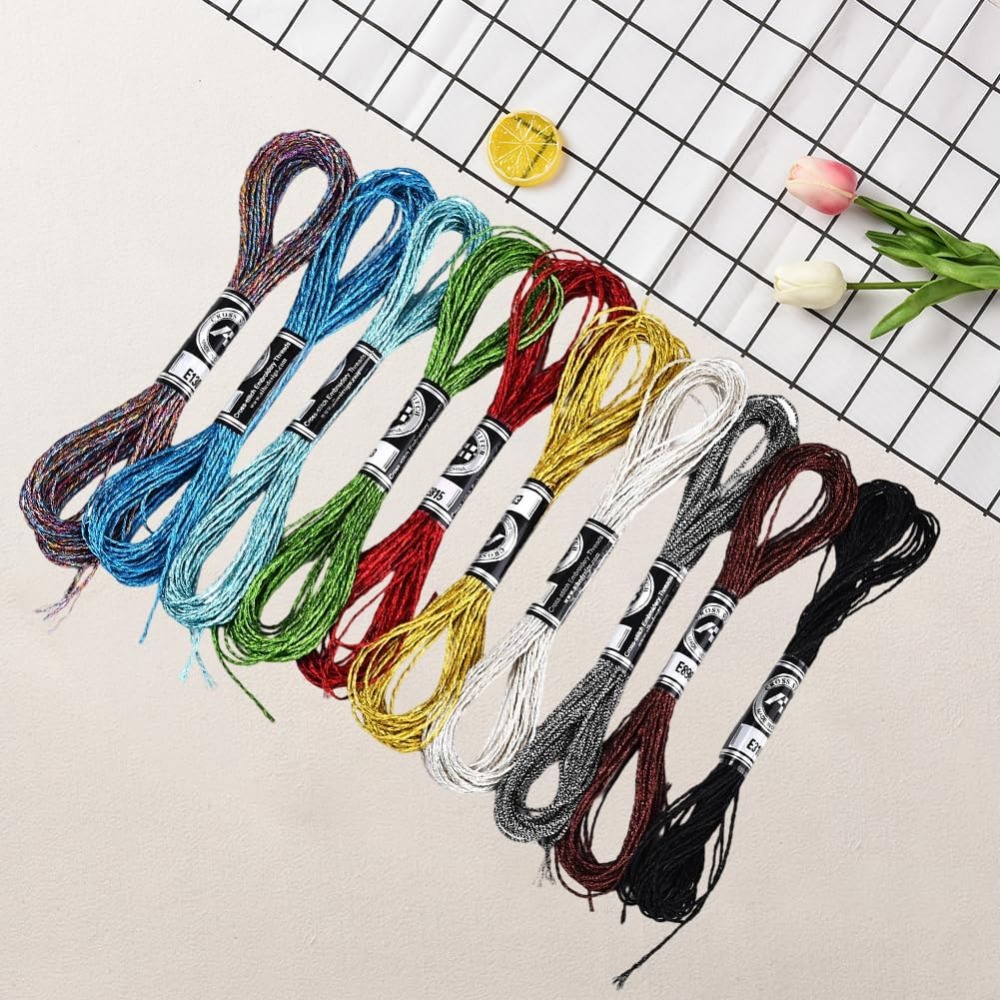 10 Skeins 10 Colors Metallic E - Embroidery Floss Thread incelemesi ve fiyatı