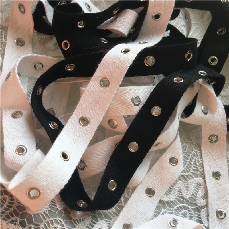 Black and White Cotton Webbing - Sewing Eyelet Fabric incelemesi ve fiyatı