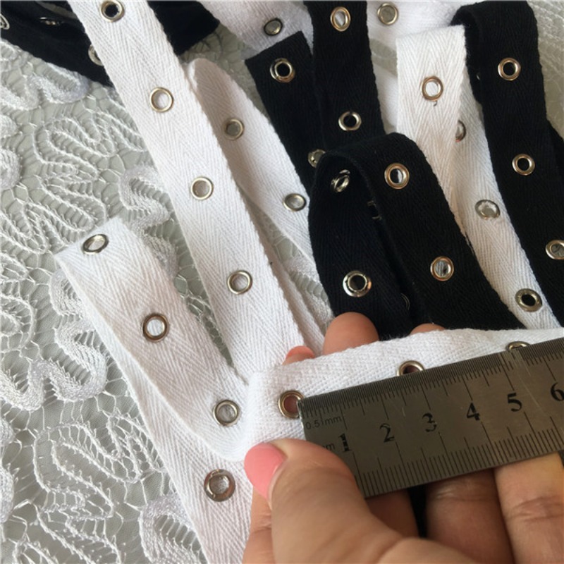 Black and White Cotton Webbing - Sewing Eyelet Fabric incelemesi ve fiyatı