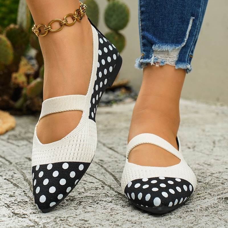 Women's Pointed-toe Polka Dot  - Sewing Knit incelemesi ve fiyatı