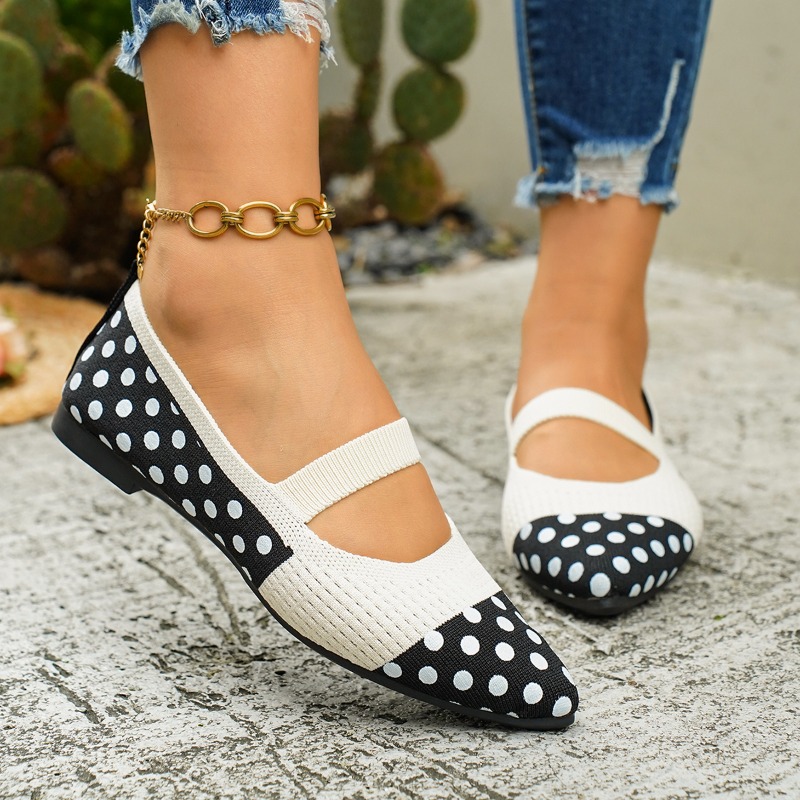 Women's Pointed-toe Polka Dot  - Sewing Knit incelemesi ve fiyatı