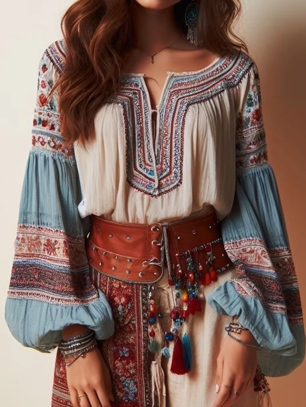 Lantern Sleeves Boho Blouse Fl - Sewing V incelemesi ve fiyatı
